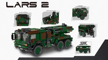 06048 Xingbao Almanya Askeri Tuğla Serisi LARS 2 Çoklu Roketatar Zırhlı Araç oyuncak inşaat blokları Erkek Hediyeler İçin