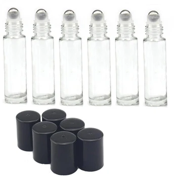 10 ml Boş Parfüm Cam Şişe üzerinde Rulo 10cc Mini Cam Uçucu yağ Rulo Konteyner ile Paslanmaz Çelik Rulo Topu