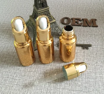 15 ml damlalık şişe kapaklı altın alt şişeleme dağıtım uçucu yağ şişeleri doldurulabilir kozmetik şişeleri