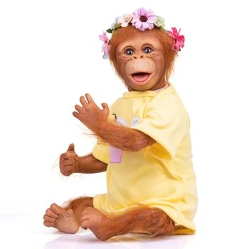 18 inç 45 cm Reborn bebek maymun bebek gerçekçi yenidoğan maymunlar koleksiyon el yapımı peluş oyuncak bebekler hediye