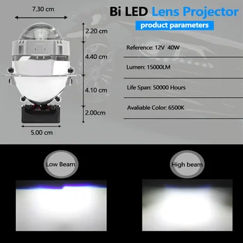 2.5 Bi-led Lens projektör Hella Braketi LED Hi / Lo huzmeli far Hiperboloid 6000 K Çift dışbükey ışık araba DIY Styling Güçlendirme