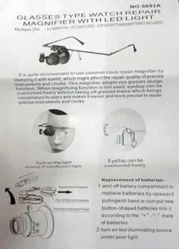 20 PCS 10X gözlük izle onarım mangifier ile led ışık takı değerleme Muayene endüstriyel elektronik laboratuvar tıbbi