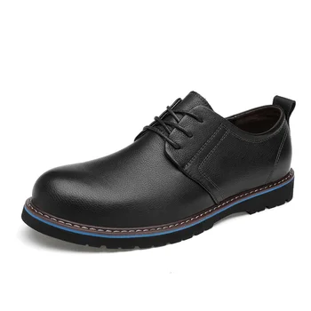2020 Oxfords Eudilove deri erkek ayakkabısı rahat elbise Ayakkabı Erkekler Dantel Up Nefes Resmi Ofis Adam Büyük Boy 37-48 Daireler