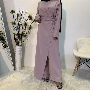 2021 Dubai Abaya Türkiye Başörtüsü Müslüman Setleri Moda Uzun Maxi Elbise Rahat kadın Set Patchwork Kaftan İslam Giyim