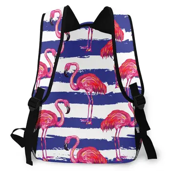 2021 OLN Seyahat Sırt Çantaları Egzotik Pembe Flamingo Kuşlar Kız Sırt Çantası Kadınlar İçin Büyük Kapasiteli Okul Çantası Genç İçin