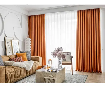2022 Basit ve Modern Kadife Kabartmalı perde kumaşı Ins Gölgeleme Yatak Odası Oturma Odası Balkon İskandinav Saf Renk Perde Bitmiş