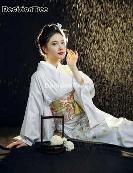 2022 kimono elbise japon tarzı tavuskuşu çiçek baskı gevşek geleneksel pijama haori asya giyim pijama banyo robe