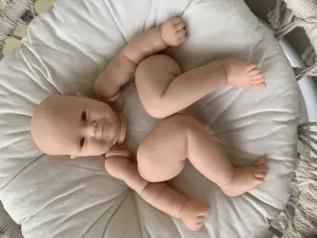 22 inç DIY Sevimli Bez Vücut Tam Bacaklarda Çocuk Oyun Arkadaşları Gözler Vinil Kafa Yumuşak Yeniden Doğmuş Bebek Bebek Kiti Boyasız Hediye Kendini Montaj