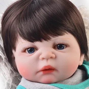 23 inç moda Tam Silikon Vücut Yeniden Doğmuş Bebek oyuncak bebekler 55 cm yenidoğan erkek bebek toddlers gerçekçi bebekler yatmadan oyun evi bebek