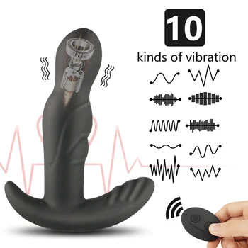 360 Derece Prostat masaj aleti Dönen Anal Vibratör Silikon Erkek Popo Fiş Anüs Titreşimli Seks Oyuncak Erkekler İçin G-Spot Stimülasyon
