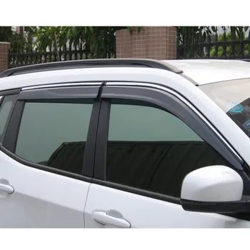 4 Adet Araba Styling Pencere Dış Çatı Kapak Guard Güneş Şemsiyeleri Yağmur Kalkanı Dekoratif Trim Şeritler Için Jeep Pusula 17+