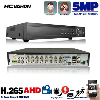 4CH 8CH / 16CH AHD Güvenlik CCTV DVR H. 264 5MP / 4MP AHD CVI TVI Analog IP Kamera 5MP 4.0 MP Hibrid Video Kaydedici HD Video Çıkışı