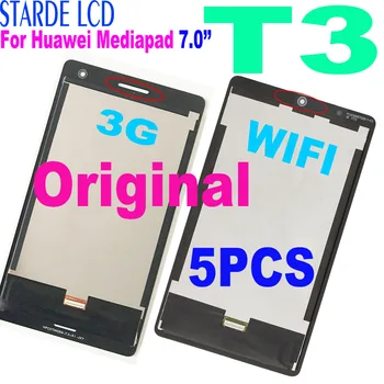 5 ADET Orijinal 7.0” LCD Huawei Mediapad Için T3 7.0 3g veya wifi BG2-W09 BG2-U01 BG2-U03 LCD ekran dokunmatik ekranlı sayısallaştırıcı grup