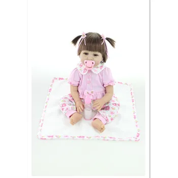 50 CM Gerçekçi Reborn Bebek Silikon Bebekler Bebekler Oyuncaklar Kız çocuk doğum günü hediyesi, sevimli Yumuşak Yenidoğan Bebek Giysileri ile