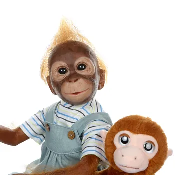 52 cm maymun Bebek Bebek yumuşak Silikon Gerçekçi Yenidoğan Bebek Giyim Sevimli karikatür giysileri Yeniden Doğmuş Bebek Canlı Bebek Kız erkek hediye