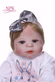 55 cm Boneca Reborn Modern Tam Vinil Yeniden Doğmuş Bebek oyuncak bebekler Gerçekçi Çocuk Doğum Günü Noel Hediyesi sıcak OYUNCAK Kız için