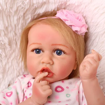 55 CM gerçekçi Saskia Bebe Reborn Silikon Bebek Reborn Bebek Popüler Yenidoğan Bebek Koleksiyon Sanat Lol Bebek