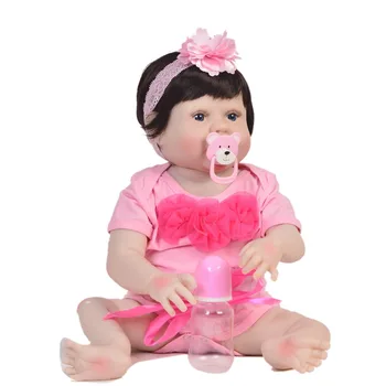55 cm Tam Vücut Silikon Reborn Baby Doll Oyuncaklar Gerçekçi Bebek-Reborn el yapımı yıkanmak Noel 22 inç vinil toddlers bebe bebekler