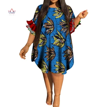 Afrika Elbiseler Kadınlar için 2021 Kadın Dashiki Afrika Vestido Giyim Dashiki Ankara Kelebek kollu bahar parti elbise wy5312