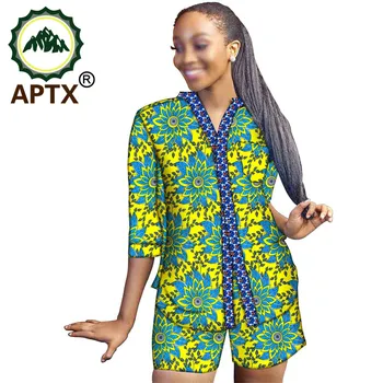 Afrika kıyafeti Kadınlar İçin Dashiki Tarzı Kadın Seti 2 Adet Bayan Giyim Yarım Kollu Şort Loungewear Takım Elbise Seksi Zarif Kıyafet