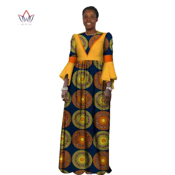 Afrika Kıyafetleri Kadınlar için Afrika Geleneksel Giyim O-Boyun uzun elbise kadın Yaz elbise 2021 Artı Boyutu Maxi parti Elbise WY3267