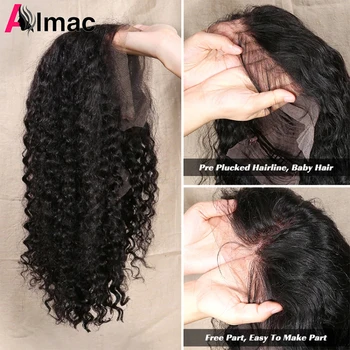 Almac Kısa Kıvırcık insan saçı peruk s Kıvırcık Bob Peruk 13x4 sırma ön peruk Brezilyalı Saç Dantel ön insan saçı peruk Siyah Kadınlar Için