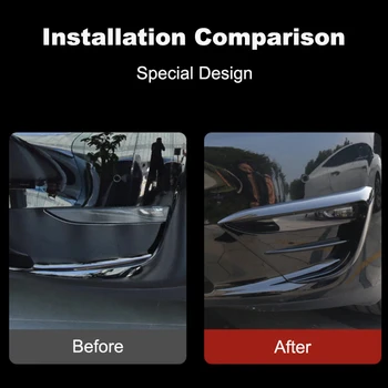 Araba Dış Styling Ön Sis Işık Lambası Trim Kapak Tesla Model Y 2021 ıçin Araç Modifikasyon Aksesuarları
