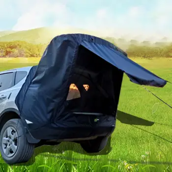 Araba Gövde Çadır İle Destek Kutup SUV Araba Kuyruk Çadır Açık Seyahat kamp araba çadırı Bagaj Kapağı Yatak Çadır Öz-sürüş Güneşlik Tente