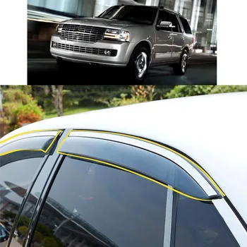 Araba Sticker Plastik pencere camı Rüzgar Visor Yağmur/Güneş Koruma Havalandırma Lincoln Navigator 2005 2006 2007-2009 2010 2011-2016 2017