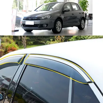 Araba Vücut Sticker Plastik pencere camı Rüzgar Visor Yağmur / Güneş Koruma Vent VW Volkswagen Golf6 Golf 6 2009-2010 2011 2012 2013