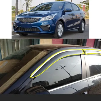 Araba Vücut Styling Sticker Plastik pencere camı rüzgar Siperliği Yağmur / Güneş Koruma Havalandırma Parçaları KIA K2 Sedan 2017 2018 2019 2020 2021