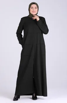 Artı Boyutu Fermuarlı Pardesü Kadın Pardesü Müslüman kadın kıyafetleri Müslüman başörtüsü elbise kadın Elbiseleri türkiye kadın kış elbise