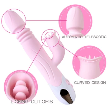Bayanlara seks oyuncakları Masturbador Sihirli Değnek Yapay Penis G-spot Masaj 12 Frekans Oral Yalama Klitoris Stimülatörü Seks Oyuncakları Vibratör