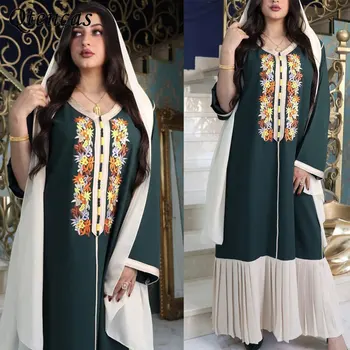 Başörtüsü Elbise Kaftan Abaya Dubai Türkiye Müslüman Elbise Kadın Fas Kaftan İslam Giyim 2022 Eid Mubarak Vestidos Musulmanes