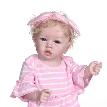 Bebes 56 CM reborn baby doll yumuşak tam vücut silicone100 % el yapımı detaylı boyama collectiblescan banyo almak