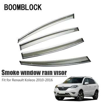 BOOMBLOCK Araba Kapak Pencere Visor Güneş Yağmur rüzgar deflektörü Tente Kalkanı ABS Renault Koleos Için 2010 2011 2012 2013 2016