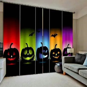 Cadılar bayramı Süslemeleri Ev için Karartma 3D Pencere Perdeleri Oturma Odası Yatak Odası Perdeler cortinas Rideaux İçin Özelleştirilmiş boyutu