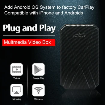 CarPlay AI Android Kutusu Araba Multimedya Oynatıcı Android 9.0 Kablosuz Ayna Bağlantı Videoları için Orijinal Kablolu Araba