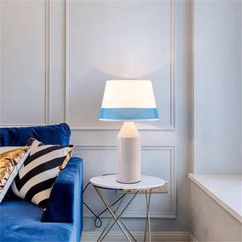 DLMH Modern Masa Lambası Romantik Basit LED Kumaş Danışma ışık Ev Oturma Yatak Odası Başucu için