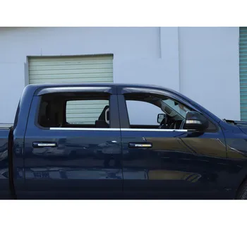 Dodge Ram 2018 Up için Araba Kapı Pencere Yağmur Kalkan Kapak Dış Oto Styling Kalıp 4 adet / takım