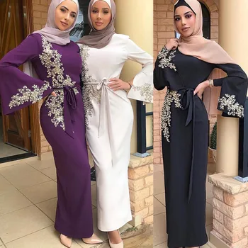 Eid Mubarak Abaya Dubai Türkiye Müslüman Başörtüsü Elbise Kaftan İslam Giyim Abayas Elbiseler Kadınlar için Orta Doğu Eid Ramazan İslam