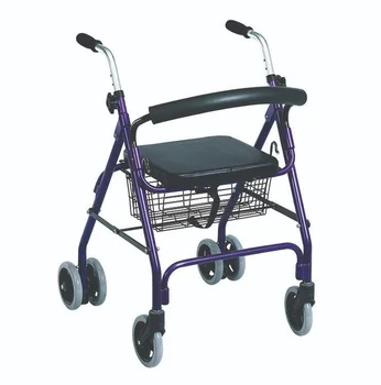 Engelli yaşlı alışveriş için fiyat engelli 4 tekerlekli yürüteç tıbbi katlanır yetişkin yürüteç