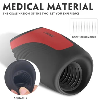 Erkek Masturbator kupası otomatik Stroker emme ve titreşim ısıtma Vibratör 3D Gerçekçi yetişkin Oral oral seks Seks oyuncak erkekler için