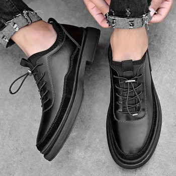 Erkek Slip-On ayakkabılar Moda Deri Dikiş Oxford Ayakkabı Yumuşak Rahat Rahat Düşük Üst Ayakkabı Iş Elbise erkek ayakkabısı