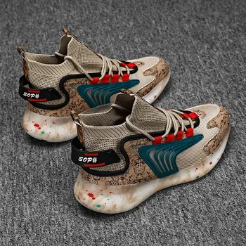 Erkek Sneakers 2021 Kalın tabanlı Artan Örgü Yüzey Hafif Nefes moda rahat ayakkabılar Açık Spor koşu ayakkabıları