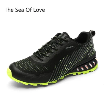 Erkekler Trail koşu ayakkabıları Erkek Rahat Hafif Nefes Örgü Moda Sneakers Açık Trekking Koşu Yürüyüş Tenis Ayakkabıları