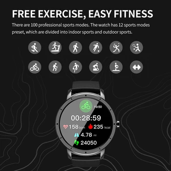 ESeed HW21 akıllı saat Erkekler 1.28 inç IP68 Su Geçirmez Kalp Hızı Spor Izci 2021 Spor Smartwatch Kadınlar İçin Android IOS