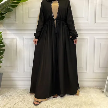 Etnik Türkiye Abayas Kadınlar Için Müslüman İslam Arapça Maxi Robe Eid Ramazan Maxi Robe Boncuk Parti Günlük Elbise Dubai Kaftan Jilbab