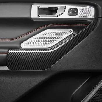Ford Explorer ıçin Fit U625 2020 Araba Aksesuarları ABS Karbon Fiber Renk Araba Kapı Yan Iç Kol Dayama Kapağı Trim 4 adet