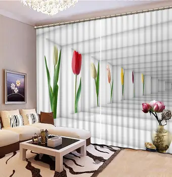 Fotoğraf karartma Pencere Perdeler Lüks 3D Perdeleri Oturma odası Yatak Odası Ofis Otel Ev İçin Güzel çiçek geçit perde